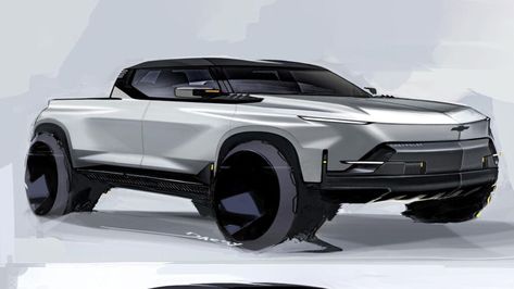 It is unclear if GM will build a smaller electric pickup truck that looks like this but it would be wise to do so Vw Truck, Electric Pickup Truck, Electric Pickup, Electric Truck, Pick Up Truck, Chevrolet Pickup, Concept Ideas, Be Wise, Car Design Sketch