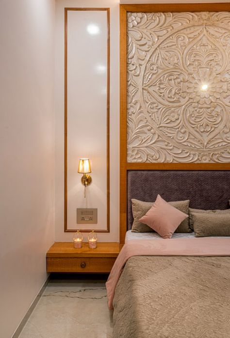 Resurgence of Traditional Design Elements with Contemporary Elegance | Nest Architects - The Architects Diary Traditional Contemporary Bedroom, Unique Bedroom Design, The Architects Diary, India Home Decor, Kids Room Interior Design, Latest Living Room Designs, Gypsum Board, Interior Design Guide, Traditional Bed