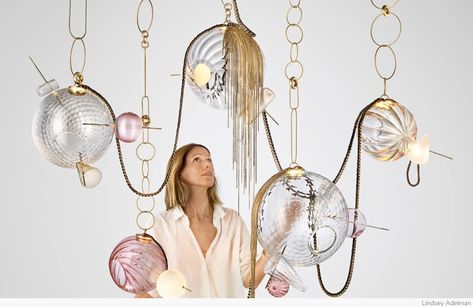 The Art of Light by Lindsey Adelman - Do Shop Brighten Bathroom, Lindsey Adelman Lighting, Lindsey Adelman, Glassblowing Studio, Article Furniture, Globe Chandelier, Rosy Pink, Milan Design Week, Types Of Lighting