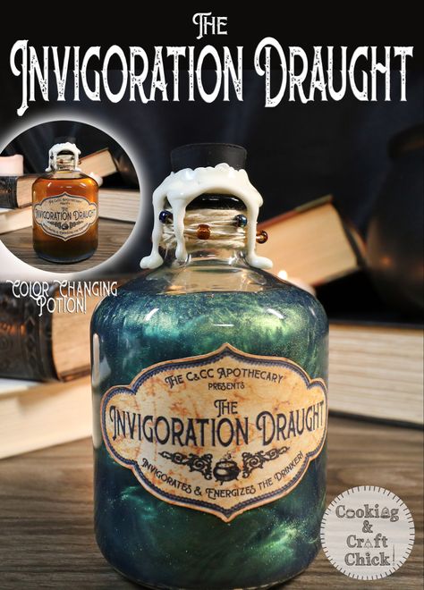 Diy Swirling Potion, Potion Liquid Diy, Color Changing Potion Bottle Diy, Dnd Potion Bottles Diy, Diy Color Changing Potion, Diy Potion Bottles Mica Powder, Mica Powder Potion Diy, Diy Potion Ingredients, How To Make Fake Potions