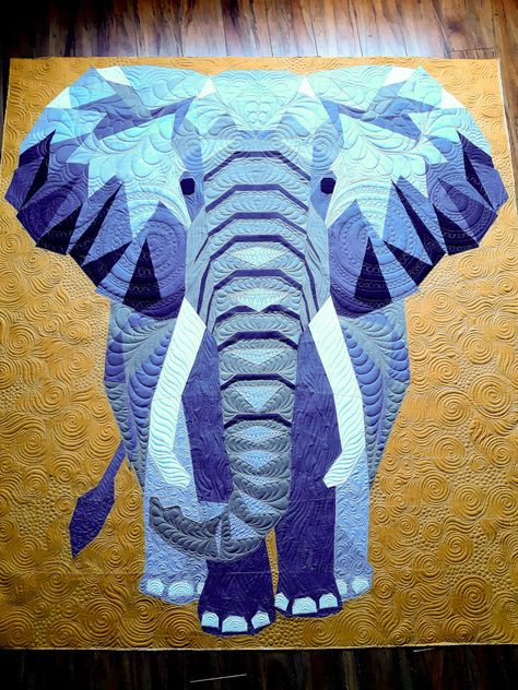 Elephant Quilts Pattern, Elephant Quilt, Foundation Paper Piecing Patterns, Paper Pieced Quilt, Animal Quilts, Paper Piecing Quilts, Paper Piecing Patterns, Foundation Paper Piecing, An Elephant