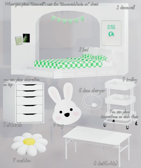 Daisy Cushion, Sims 4 Beds, Mod Furniture, The Sims 4 Pc, Sims Free Play, Sims 4 Bedroom, Sims 4 Clutter, The Sims 4 Packs, Cute Furniture