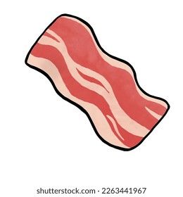 Bacon Drawing Easy, Korean Bbq Illustration, Bacon Illustration, Bbq Illustration, Bbq Drawing, Bacon Painting, Bacon Drawing, Pancake Drawing, Tufting Rugs