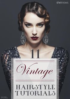 Elegant vintage hairstyle tutorials that will take you back in time Burlesque Hairstyles, Easy Vintage Hairstyles, 20s Hair, Bridesmaid Hair Tutorial, Hairstyles Elegant, Retro Updo, Flapper Hair, Vintage Hairstyle, Vintage Hairstyles Tutorial