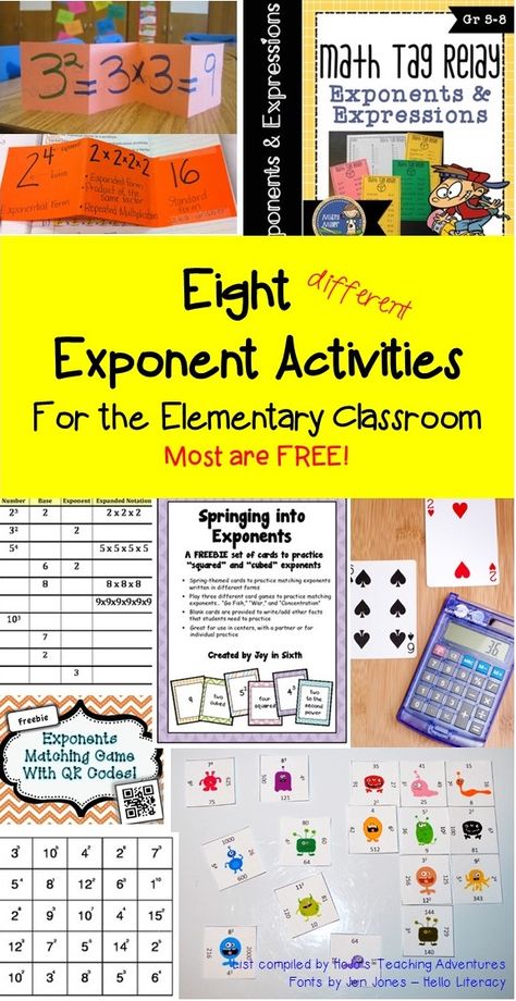 Exponents Activities, Teaching Exponents, Exponent Activities, Math Coaching, Multisensory Math, Line Math, Math Station, Teacher Preparation, Teaching Algebra