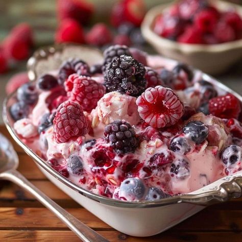 Nana’s Berry Bliss Frozen Fruit Salad, Berry Bliss Frozen Fruit Salad, Frozen Fruit Salad With Cream Cheese, Mixed Berry Fruit Salad, Fruit Salad Creamy, Recipes For Frozen Fruit, Frozen Mixed Berry Recipes, Frozen Fruit Salad Recipes, Fruit Salad With Cream Cheese