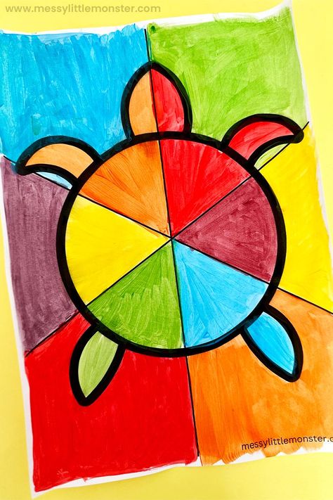 How to make a color wheel using a color wheel template Elementary Color Wheel, Colour Wheel Art Ideas, Color Wheel Turtle, Colour Wheel Drawing Ideas, Primary Colours Art Ideas Pictures, Creative Color Wheel Projects, Color Wheel Template, Make A Color Wheel, Color Wheel Worksheet