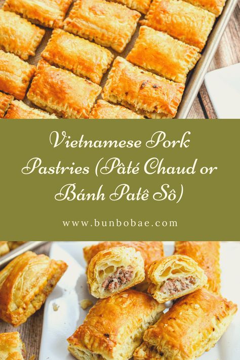 Vietnamese Pastries, Hor Dourves Recipes, Vietnamese Breakfast, Puff Pastry Pockets, Liverwurst, Cultured Food, Vietnamese Pork, Meat Pies, Cafe Ideas