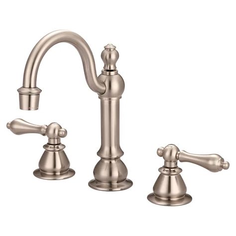 Vintage Classic Widespread Bathroom Faucet with Drain Assembly Silver Bathroom Faucet, Vintage Bathroom Faucet, Antique Brass Bathroom Faucet, Vintage Faucet, Brass Bathroom Faucets, Silver Bathroom, Marble Mosaic Tiles, Brass Bathroom, Widespread Bathroom Faucet