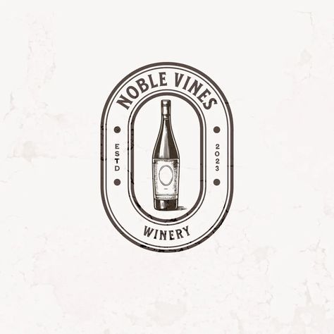 Take your Logo design to the next level by using this Vintage Oval Badge Winery Logo. Linocut Wine Bottle Logo. Bar And Restaurant Logo Design Template Logo design template by Anna Markovets. Use this ready-to-use Logo design and start designing like a Pro. Bar And Restaurant Logo, Oval Logo Design, Bottle Logo Design, Wine Bar Logo, Wine Bottle Logo, Wine Logo Design, Winery Logo, Bottle Logo, Wine Logo