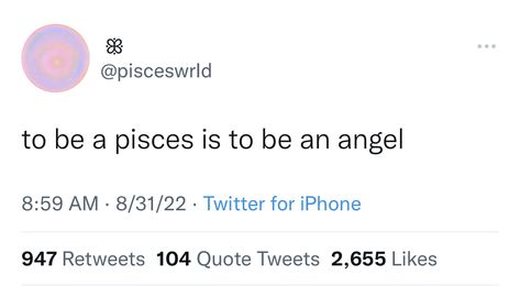 #pisces #angel #zodiacsigns #twitter Angel Energy Captions, Pisces Birthday Aesthetic, Pisces Username Ideas, Pisces Captions For Instagram, Pisces Twitter Quotes, Pisces Energy Aesthetic, Pisces Birthday Captions, Pisces Quotes Aesthetic, Pisces Captions