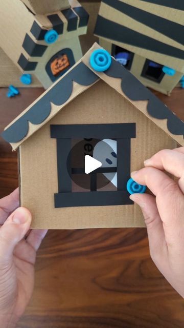 Jen Buchheit on Instagram: "DIY Haunted House with Makedo 👻

A haunted house with a few surprises hidden inside! One of my favorite aspects of using @makedo tools is how it can make cardboard move. Behind the windows in these cardboard haunted houses we attached a spooky creature with a scru and when the scru is turned, they pop out! Mae and Rose had a blast playing peekaboo with these houses!

Visit make.do/studiorosie10 (🔗 in bio) and use promo code STUDIOROSIE10 at checkout to get 10% off your order!

#mymakedo #recycleandplay #recyclemeplay #craftcreateandmake #easycrafts #invitationtocreate #invitationtoplay #funbudgetplay #kidcrafts #halloweencrafts #diyhalloween #halloweencardboardplay #diyhalloweendecorations" Diy Haunted House, Cardboard Play, Haunted House Diy, A Haunted House, Invitation To Play, Make Do, Haunted Houses, Instagram Diy, Best Budget