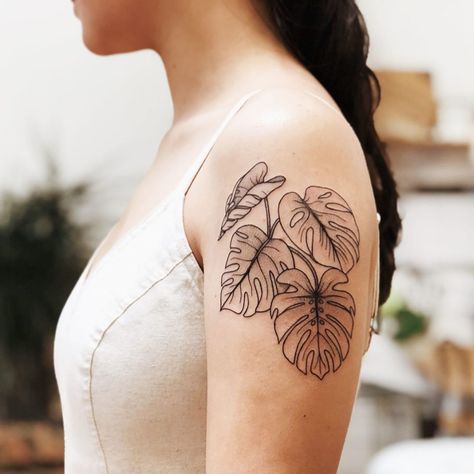 Simple Plant Tattoos For Women, Leaf And Flower Tattoo, Monstera Tattoos, Monstera Deliciosa Tattoo, Monstera Plant Tattoo, Monstera Leaf Tattoo, Monstera Tattoo, Globe Tattoo, Globe Tattoos