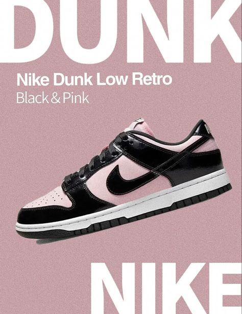 Black Pink Dunks, Pink And Black Dunks, Pretty Sneakers, Fashion Shoes Heels, Pretty Shoes Sneakers, Kicks Shoes, Cute Shoes Heels, Chic Sneakers, All Nike Shoes