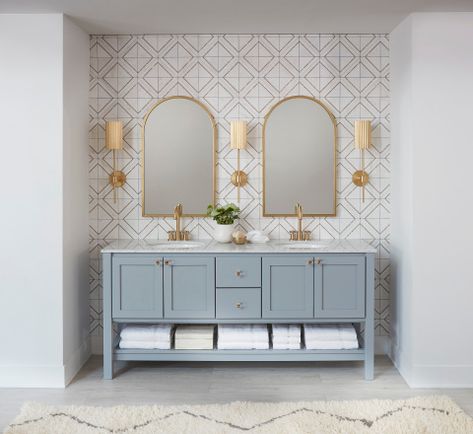 Sophistication & Glamour at the Forefront of Jeffrey Court’s Addition to Acclaimed Collection Chapter 16 Park Place® | Business Wire Jeffrey Court, White Marble Tiles, Chapter 16, Girls Bathroom, Bathroom Trends, Bathroom Redo, Bathroom Inspo, Family Bathroom, Kids Bathroom