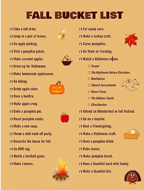 This bucket list will help you make the most of the fall season and create lasting family memories! Just don't forget your camera to document all of the fun times. Halloween Things To Do, Fall Checklist, Halloween Bucket List, Fall Mood Board, Cute Date Ideas, Fun Fall Activities, Fall Bucket List, Fall Inspo, Apple Picking