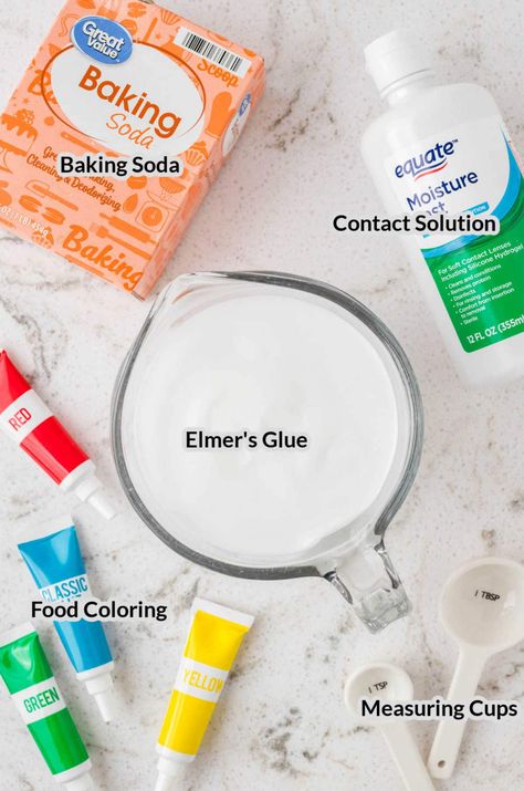 Learn how to make Homemade Slime at home with only a few ingredients! It only takes a few minutes to make and will keep your kids busy for hours. So much fun! White Glue Slime Recipe, Homemade Slime Recipe Easy, Home Made Slime For Kids, Slime Ingredients List, How To Make Slime At Home, Easy Slime Recipe 2 Ingredients, How To Make Slime For Kids, Homemade Slime For Kids, Make Slime