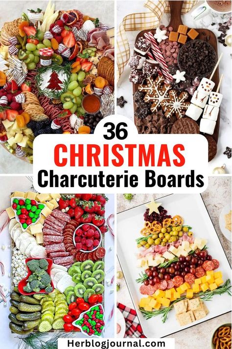 christmas charcuterie board ideas Christmas Cocktail Charcuterie Board, Festive Platters Christmas Parties, Xmas Platters Parties Food, Charcuterie Board For Kids Christmas, Cheese Board For Christmas, Grazing Platter Christmas, Holiday Charturie Boards Ideas, Festive Food Boards, Xmas Board Ideas