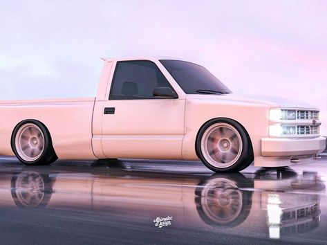 Pink Chevy Trucks, Pink Chevy, Chevy Obs, Fun Beauty Products, S10 Truck, Lowrider Model Cars, Obs Truck, Chevy 1500, Dropped Trucks