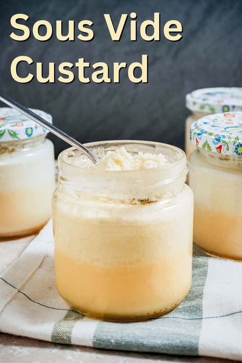 Sous Vide Custard Sous Vide Dessert, Favorite Holiday Desserts, Custard Recipe, Culinary Lavender, Sous Vide Recipes, Fruit Crisp, Individual Desserts, Custard Recipes, Sous Vide Cooking