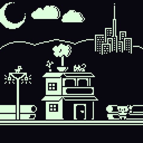 Pixel Art Monochrome, Monochrome Pixel Art, Pixel House, Flower Person, Cool Pixel Art, Pixel Design, Pixel Art Games, Pixel Art Design, Indie Games