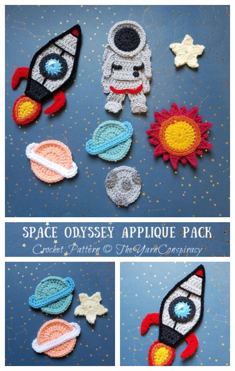 Space the Rippled Frontier Blanket Crochet Free Pattern - Crochet & Knitting Crochet Spaceship Applique, Crochet Rocket Applique, Applique Crochet Blanket, Crochet Planet Applique, Crochet Rocket Ship Applique Pattern Free, Crochet Patch Patterns Free, Crochet Pattern Applique, Space Theme Crochet Blanket, Space Lovey Crochet