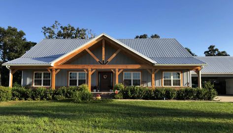 Barndo With Carport, Barndominium Colors, Renovation Facade, Grill House, Metal Building House Plans, Metal House Plans, Metal Building Home, Pole Barn House Plans, Home Exterior Makeover