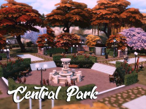 xogerardine's Central Park Sims 4 Lots Park, Sims4 Park Ideas, Sims 4 Magnolia Blossom Park, Sims 4 Central Park, Sims 4 San Myshuno Park, Sims 4 Parks, Sims 4 Park Ideas, Sims 4 Park, Community Park Design