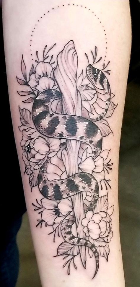 Ems Snake Tattoo, Rod Of Asclepius Tattoo Nurse, The Rod Of Asclepius Tattoo, Floral Caduceus Tattoo, Medical Snake Tattoo, Rod Of Asclepius Art, Medical Tatoos Ideas, Staff Of Asclepius Tattoo, Hognose Tattoo