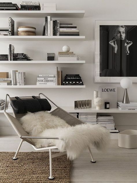 White Living, Book Shelf, Design Living, Interior Inspo, 인테리어 디자인, Interior Inspiration, Home Deco, Room Inspiration, Apartment Decor