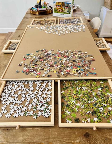 Jigsaw Puzzle Table, Jigsaw Table, Jigsaw Projects, Free Family Activities, Whimsical Mermaid, Woodworking Jigsaw, Puzzle Table, Diy Puzzles, Design Fails