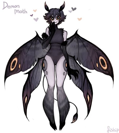 Moth Wings Character Design, Animal Inspired Character Design, Moth Mushroom Art, Harpies Character Design, Humanoid Moth Oc, Mutated Human Art, Sea Spidersona, Insect Oc Male, 3/4 Body Reference