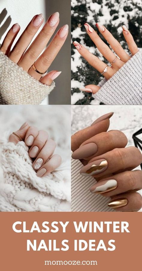 classy winter nails Christmas Nails 2023 Minimalist, Natural Color Christmas Nails, Christmas Nails Designs Almond, Holiday Nail Inspo Winter, Christmas Nails 2023 Neutral, Short Acrylic Nails Designs Winter Almond, Holiday Minimalist Nails, Christmas Nails 2023 White And Gold, Minimalistic Holiday Nails