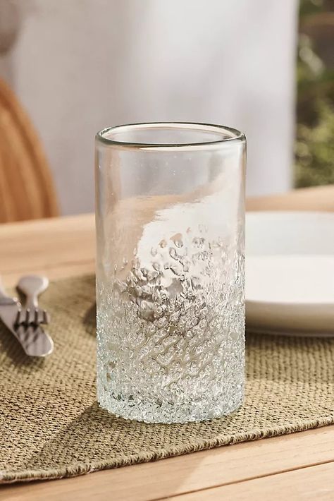 Glassware | Drinking Glasses & Tumbler Glasses | Anthropologie Textured Glassware, Glass Waterfall, Clear Glass Tumbler, Goblet Wine Glasses, Short Glass, Glassware Drinking, Tile Covers, Pretty Bedroom, Old Fashioned Glass