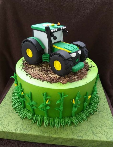 Tractor Birthday Cake Ideas, Tractor Birthday Party Cake, Easy Tractor Cake, Farmer Birthday Cake, John Deere Birthday Cake, John Deere Tractor Cake, Farmer Cake, Combine Cake, Farm Cakes