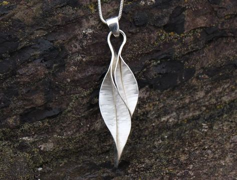 Silver Jewellery, Handmade Silver Jewellery, Silver Clay, Metal Clay Jewelry, Leaf Jewelry, Silver Pendants, Contemporary Jewelry, Schmuck Design, Silver Pendant Necklace