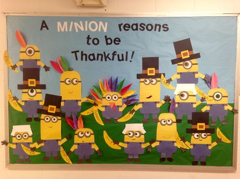 Minion Thanksgiving bulletin board Minion Thanksgiving Bulletin Board, Thanksgiving Office Bulletin Board, Minions, Thanksgiving Board Ideas Preschool, Turkey Bulliten Board, Funny Thanksgiving Bulletin Board, Thanksgiving Posters For School, Disney Thanksgiving Bulletin Board, Thanksgiving Boards Bulletin