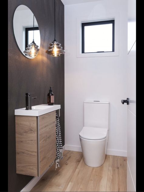 Small Toilet Design Ideas, Small Downstairs Toilet Ideas, Toilet Design Ideas, Small Powder Room Design, Downstairs Toilet Ideas, Understairs Ideas, Small Toilet Decor, Design Small Bathroom, Toilet Design Modern