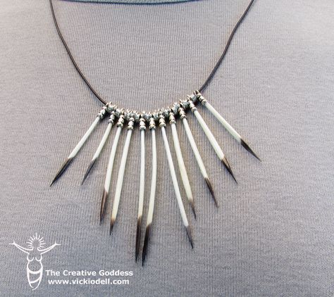 DIY-Jewelry-Making Porcupine Quill Jewelry, Natural Material Jewelry, Diy Jewelry Making Tutorials, Buy Wholesale Jewelry, Quilled Jewellery, Porcupine Quills, Bone Jewelry, Diamond Jewelry Necklace, Necklace Diy