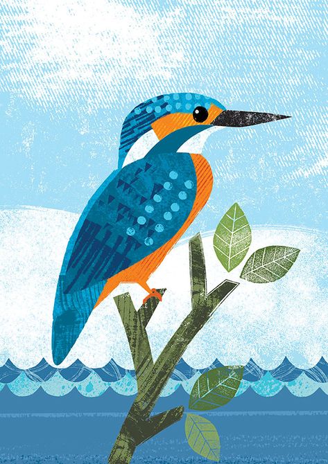 Kingfisher Illustration, Kingfisher Art, Curiouser And Curiouser, Charley Harper, Hampi, Animal Illustrations, Love Bird, Bird Artwork, Racoon