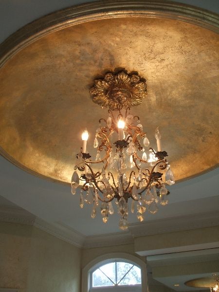 Gold Leaf « Faux Decor Online Ceiling Gold Leafing, Gold Ceiling Medallion, Gold Ceiling Paint Ideas, Gold Leaf Ceiling, Gold Wallpaper Ceiling, Drawing Room Furniture, Home Bedroom Design, Copper Ceiling, Gold Ceiling