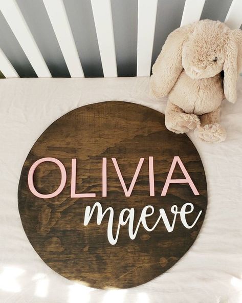 Bedroom Door Signs, Board And Batten Wall, Wood Name Sign, Wood Names, Wood Circles, Nursery Name, Floral Nursery, Baby Name Signs, Nursery Signs