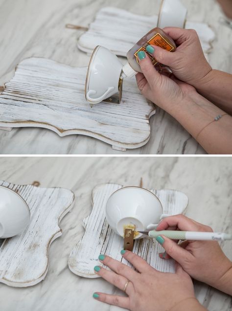 Saucers Diy Ideas, Shabby Chic Ideas Diy, Teacup Diy Projects, Diy Teacup Display, Vintage Teacup Crafts, Diy Candle Sconces Ideas, Diy Teacup Crafts Ideas, Diy Teacup Candles, Repurposed Tea Cups