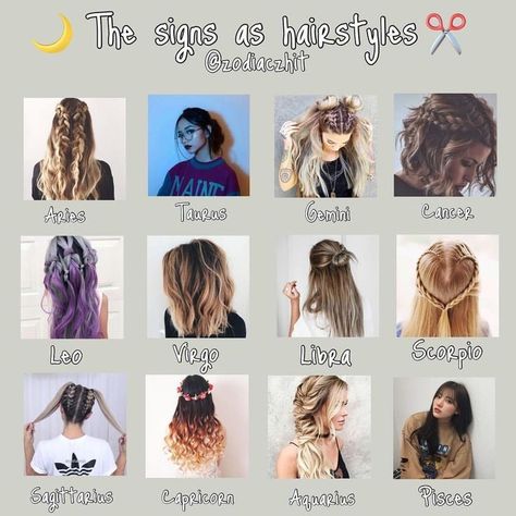 Zodiac Hairstyles, Hairstyles Zodiac Signs, Zodiac Hair, Zodiac Clothes, Super Cute Hairstyles, Signs Horoscope, Zodiac Sign Fashion, Libra Life, Zodiac Signs Chart