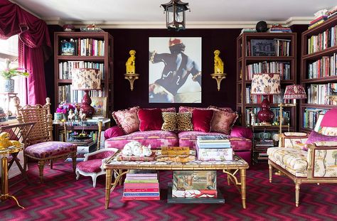 Inside the Stunning Home of the Ultimate A-List Decorator – One Kings Lane — Our Style Blog Alex Papachristidis, Glam Pad, Opulent Interiors, Deco Rose, Chic Chic, Colorful Space, Design Salon, Design Del Prodotto, Maximalism