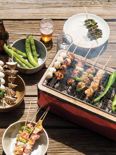 Asparagus On The Grill, How To Grill Asparagus, Chicken Yakitori Recipe, Grill Asparagus, Asparagus Grilled, Yakitori Recipe, Yuzu Kosho, Shichimi Togarashi, Miso Chicken