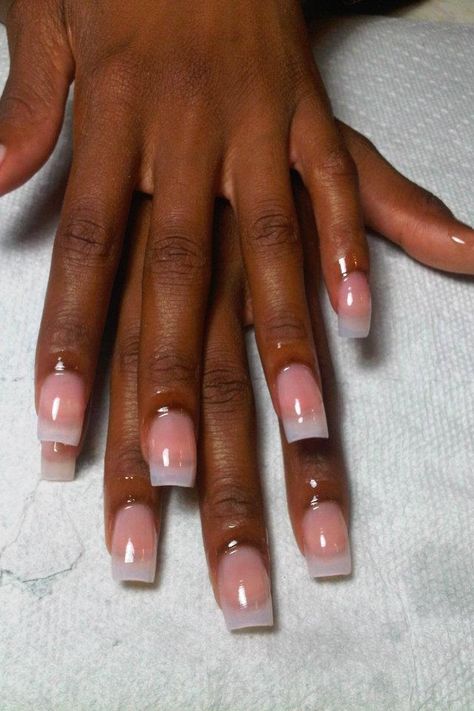 Nails Acrylic For Brown Skin, Crystal Clear Acrylic Nails, Natural Polygel Nails, Clear French Tip Acrylic Nails, Clear Polish Nails, Clear Natural Acrylic Nails, Clear Tip Acrylic Nails, Realistic Acrylic Nails, Clear Polygel Nails