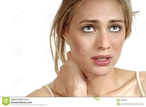 Woman with sore neck. Portrait of young woman with severe neck pain #Sponsored , #ADVERTISEMENT, #Ad, #sore, #Portrait, #severe, #neck Holding Neck Pose, Severe Neck Pain, Sore Neck, Geometric Shapes Art, Shape Art, Neck Pain, Medical, Stock Images, Stock Photos