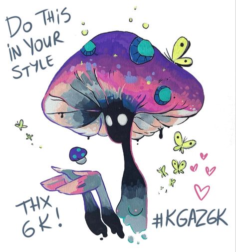 Please tag #kgaz6k Mushroom Lady, Dtiys Art, Mushroom Drawing, Black Silhouette, Style Challenge, All Holidays, Fun Challenges, Pastel Art, Marker Art