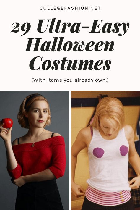 Best Homemade Halloween Costumes Women, Low Effort Halloween Costume Women, Easy Diy Movie Character Costumes, Normal Clothes Halloween Costume, Easy Mom Costume Ideas, Quick Costume Ideas Last Minute, Very Last Minute Costume Ideas, Halloween Costumes With Clothes You Have, East Halloween Costumes Women